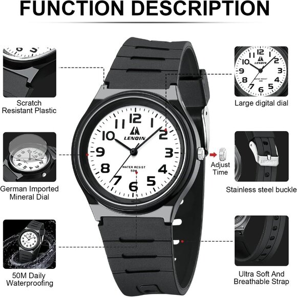 ⚡Mens Watches Analog Quartz Sports Unisex Fashion Casual Designer Military Time - Picture 8 of 10